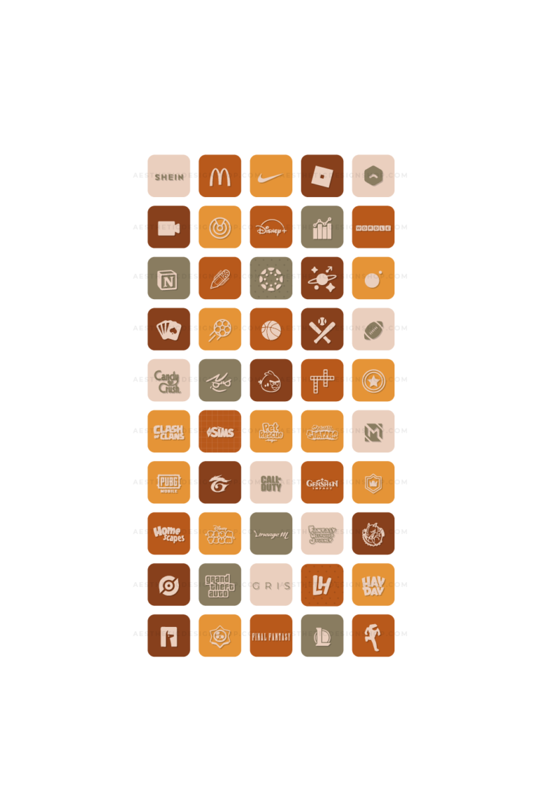180 Autumn aesthetic home screen app icons