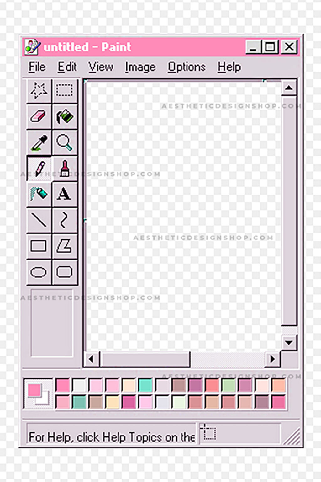 Pink Aesthetic Paint Window PNG Frame ⋆ The Aesthetic Shop