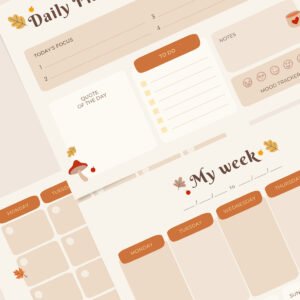fall-autumn-daily-planner-calendar-by-Lu-Amaral-Studio-Aesthetic-Shop-2-1-1 Fall Printable Planner - Daily, Weekly and Monthly