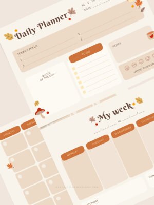 Fall Printable Planner - Daily, Weekly and Monthly