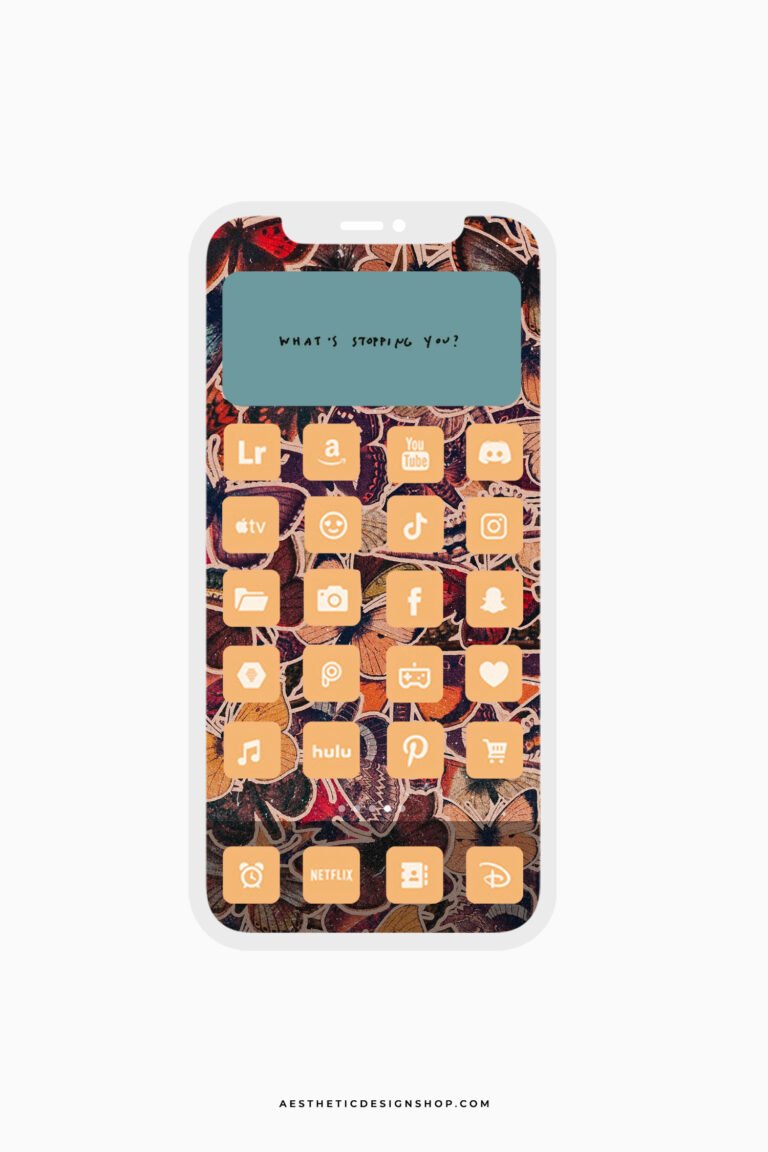 2 Vintage butterfly Tech Aesthetic Set: stickers, wallpapers, desktop organizer, phone and computerapp icons