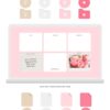 Pink Mood Desktop Aesthetic Set - 24 Icons + Desktop organizer Wallpaper (with Canva template)