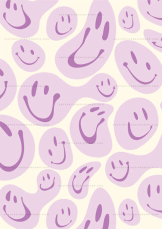 Groovy smiley pattern Danish pastel aesthetic image for wall collage ...