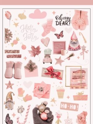 pink christmas png sticker set digital scrapbooking aesthetic collage pink christmas png sticker set digital scrapbooking aesthetic collage