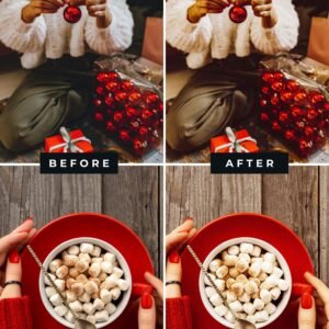 red christmas lightroom photo preset 1