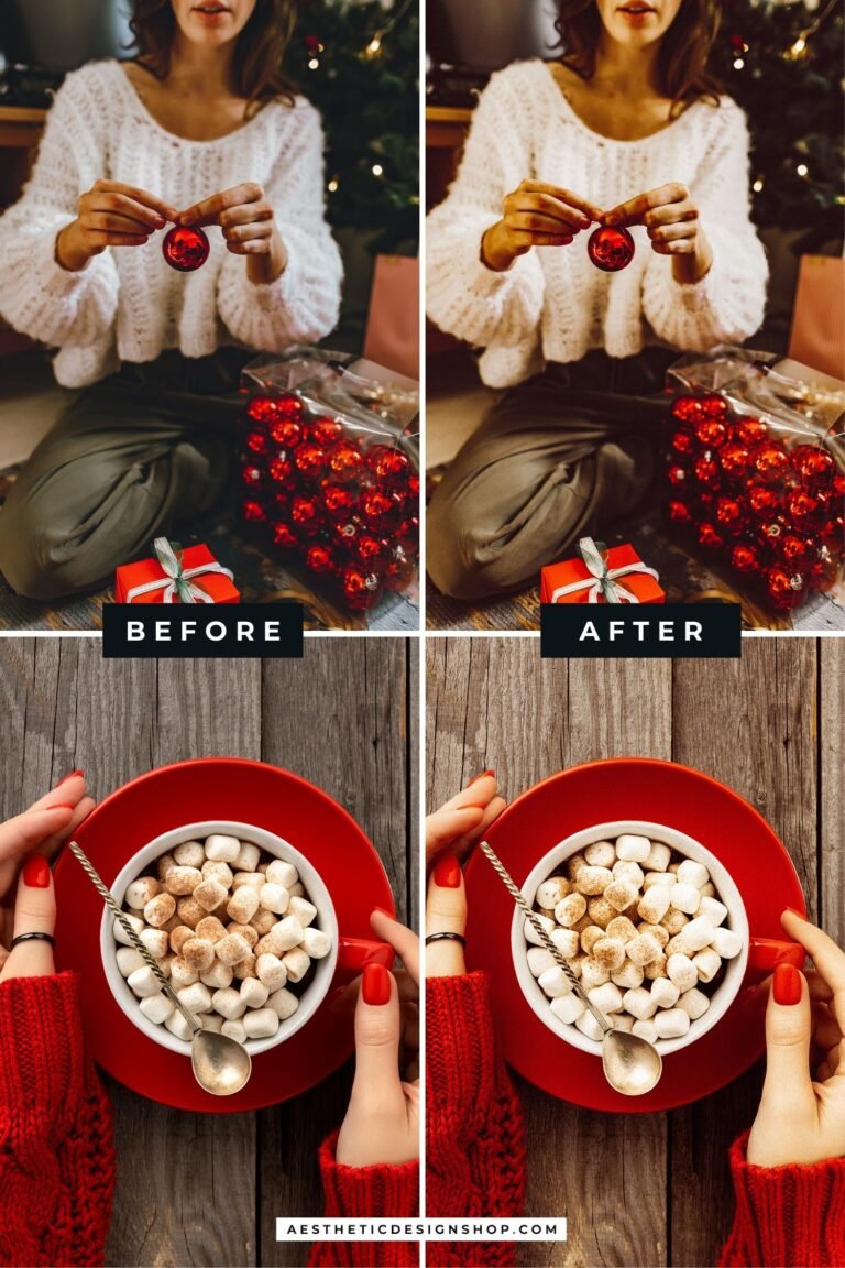 red christmas lightroom photo preset 1