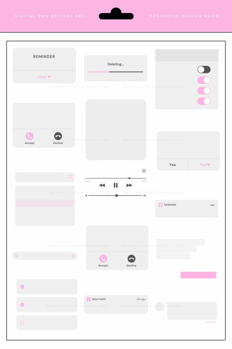 Tech message and notifications PNG Sticker set