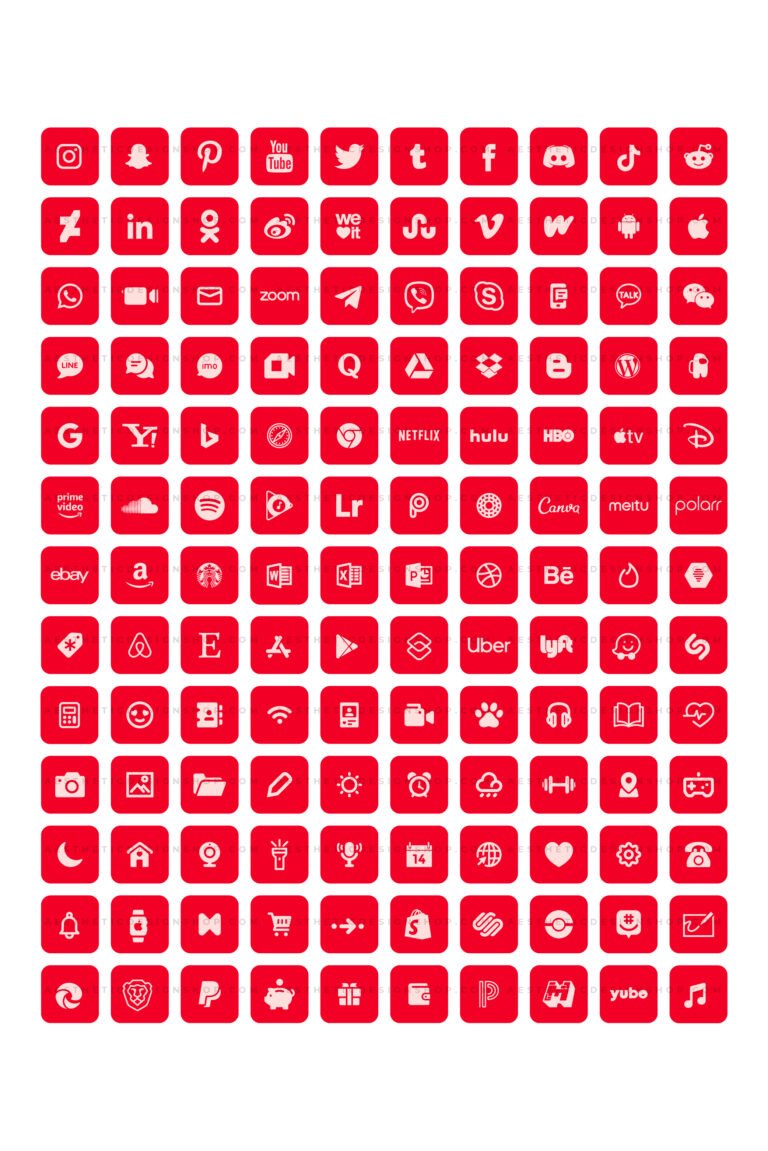 180 Lovecore aesthetic home screen app icons