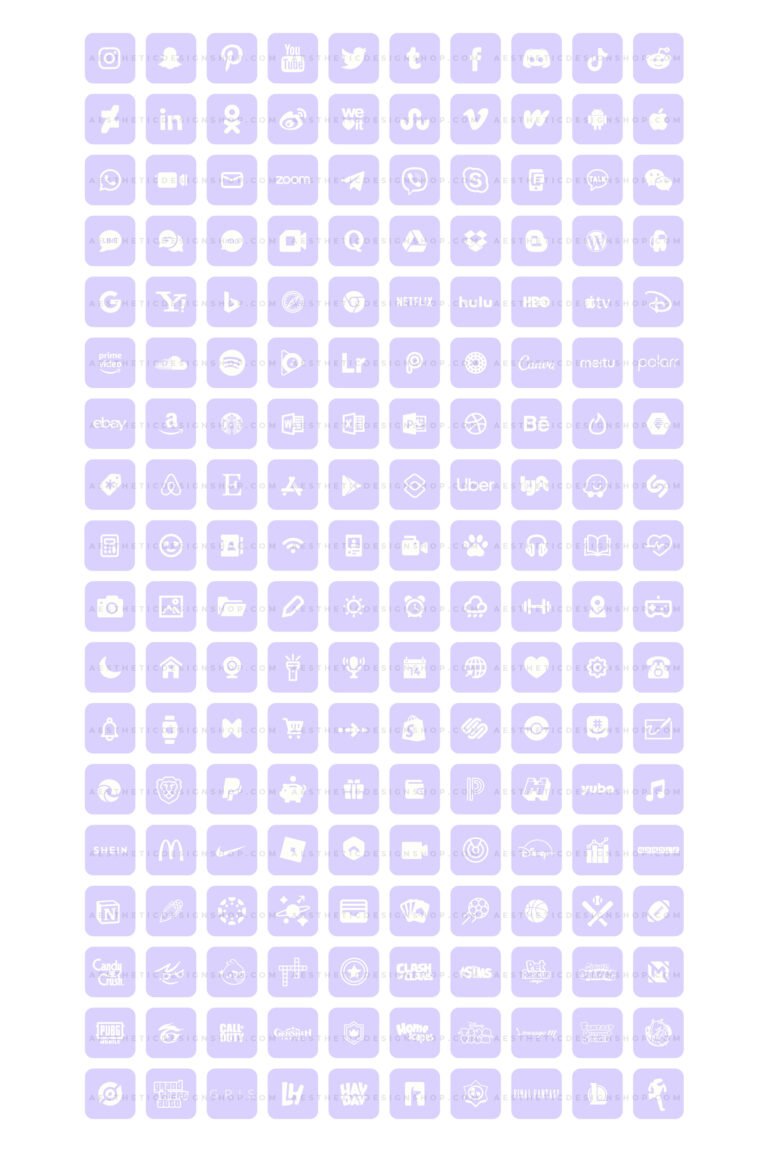 light purple lavender aesthetic app icons