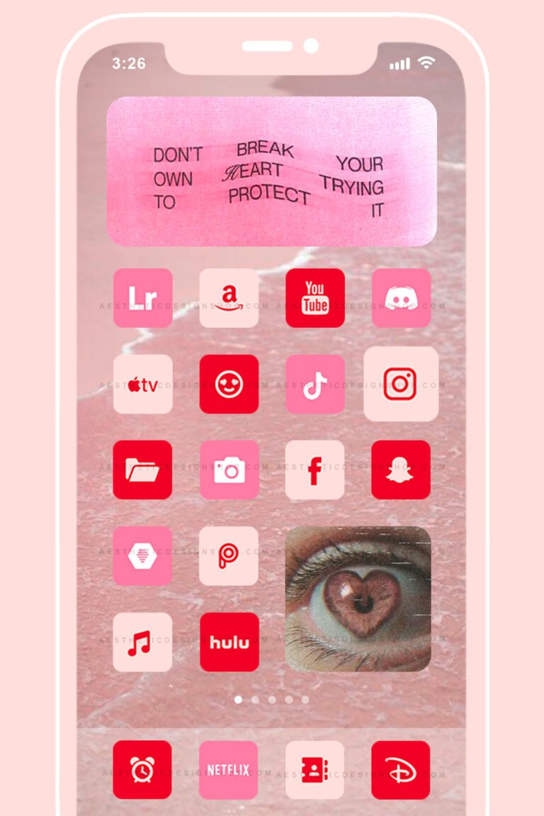 180 Lovecore aesthetic home screen app icons