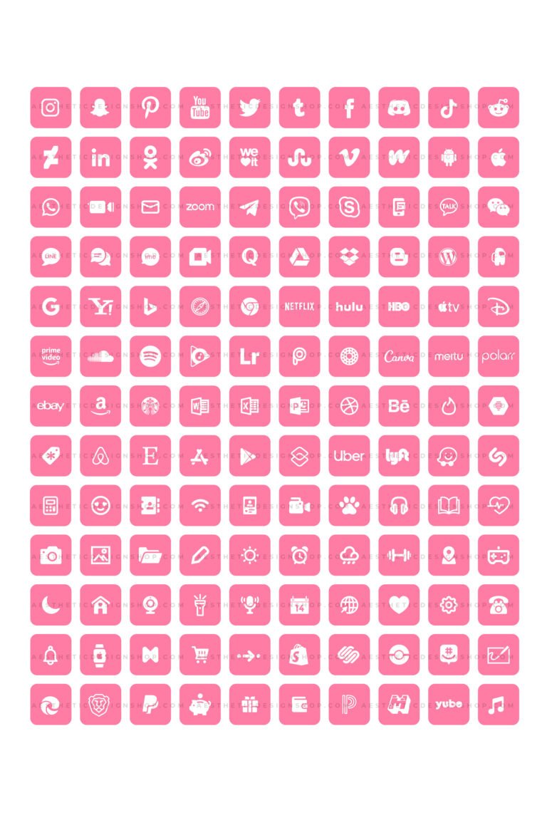180 Lovecore aesthetic home screen app icons