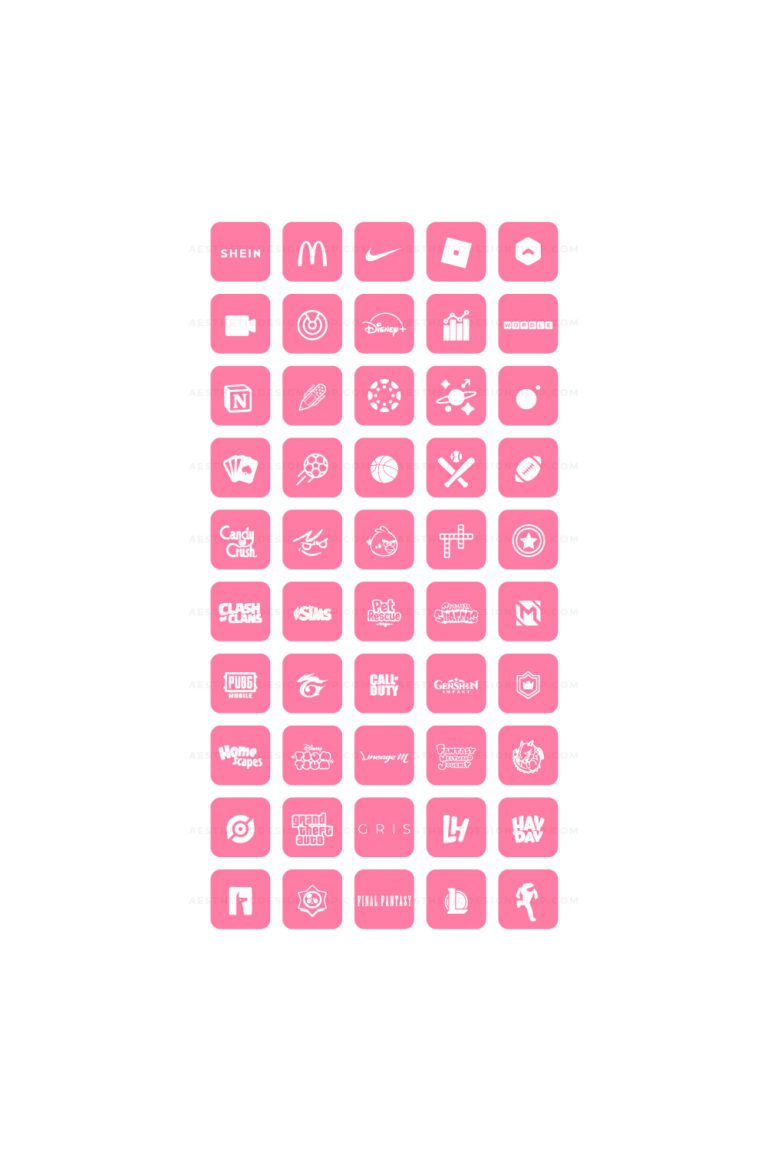 180 Lovecore aesthetic home screen app icons