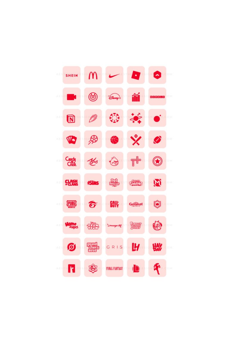 180 Lovecore aesthetic home screen app icons