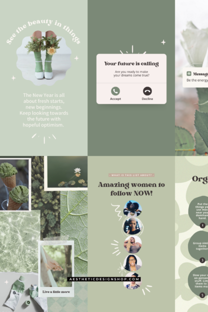 30 Easy-to-Edit Sage Green Social Media Canva Templates (for Stories ...