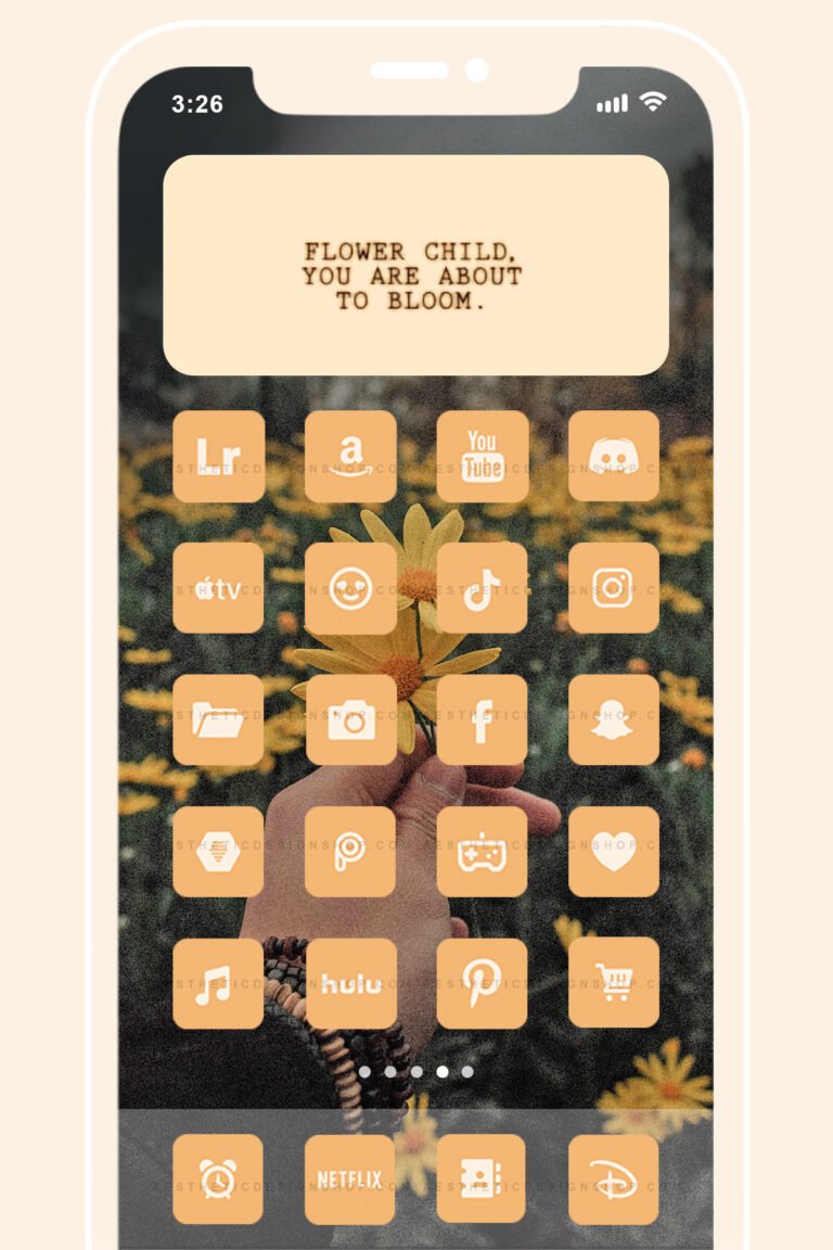 180 Yellow aesthetic home screen app icons