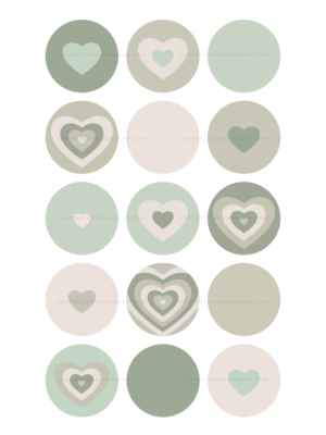 Sage Green hearts instagram highligh covers Sage Green hearts instagram highligh covers