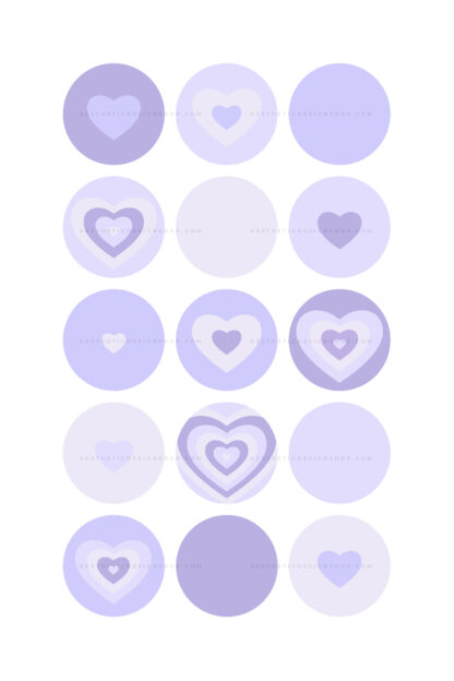 Purple hearts instagram highlight covers