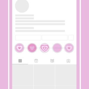 Pink hearts instagram highlight covers