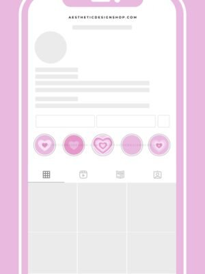 Pink hearts instagram highlight covers