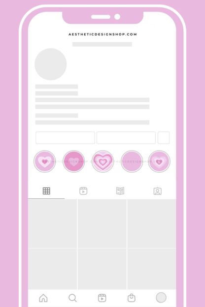 Pink hearts instagram highlight covers