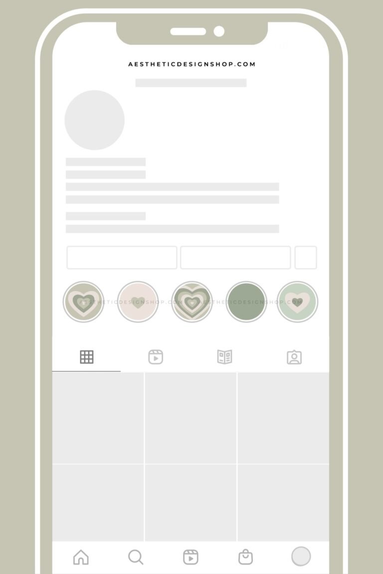 Sage Green hearts instagram highligh covers Sage Green Hearts Instagram highlight covers
