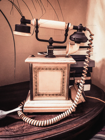 Dark Academia retro style land line phone