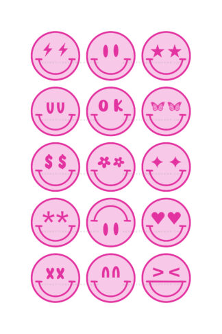 Pink preppy smilies instagram Highlight covers-16