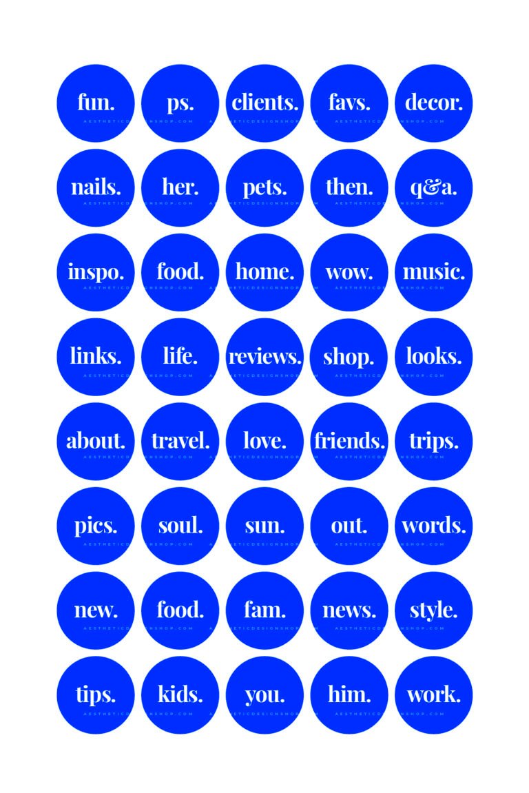 40 Blue Minimal Instagram highlight covers