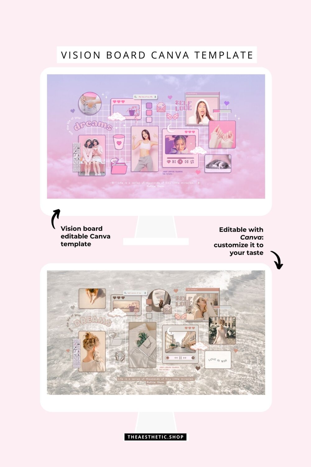 Kawaii Aesthetic Customization Kit: Phone + desktop icons, graphics, images and more