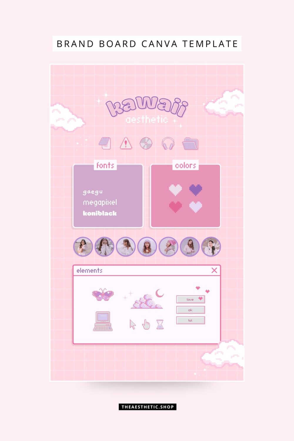 Kawaii Aesthetic Customization Kit: Phone + desktop icons, graphics, images and more