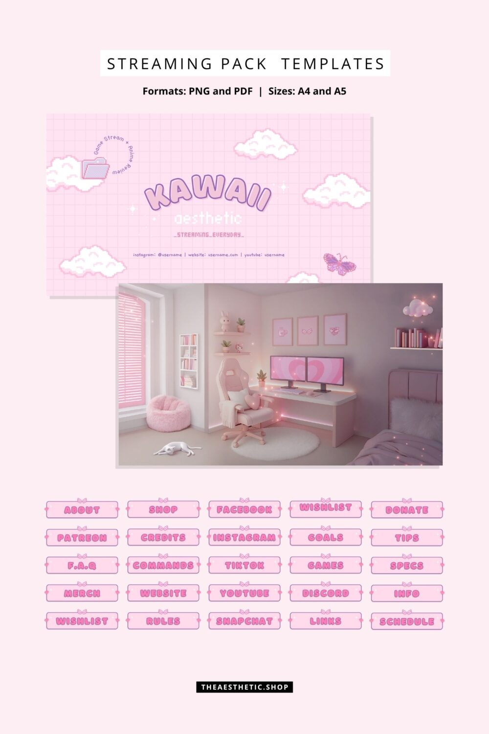Kawaii Aesthetic Customization Kit: Phone + desktop icons, graphics, images and more