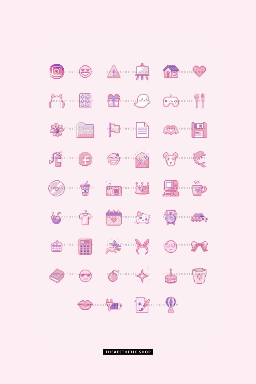 Kawaii Aesthetic Customization Kit: Phone + desktop icons, graphics, images and more