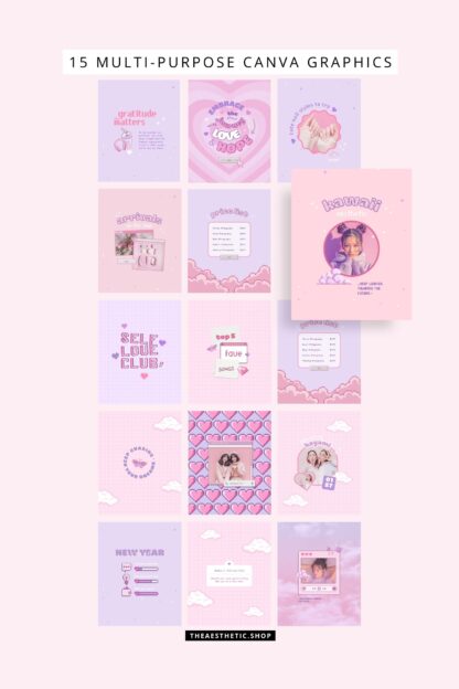 Kawaii Aesthetic Customization Kit: Phone + desktop icons, graphics, images and more - Image 9