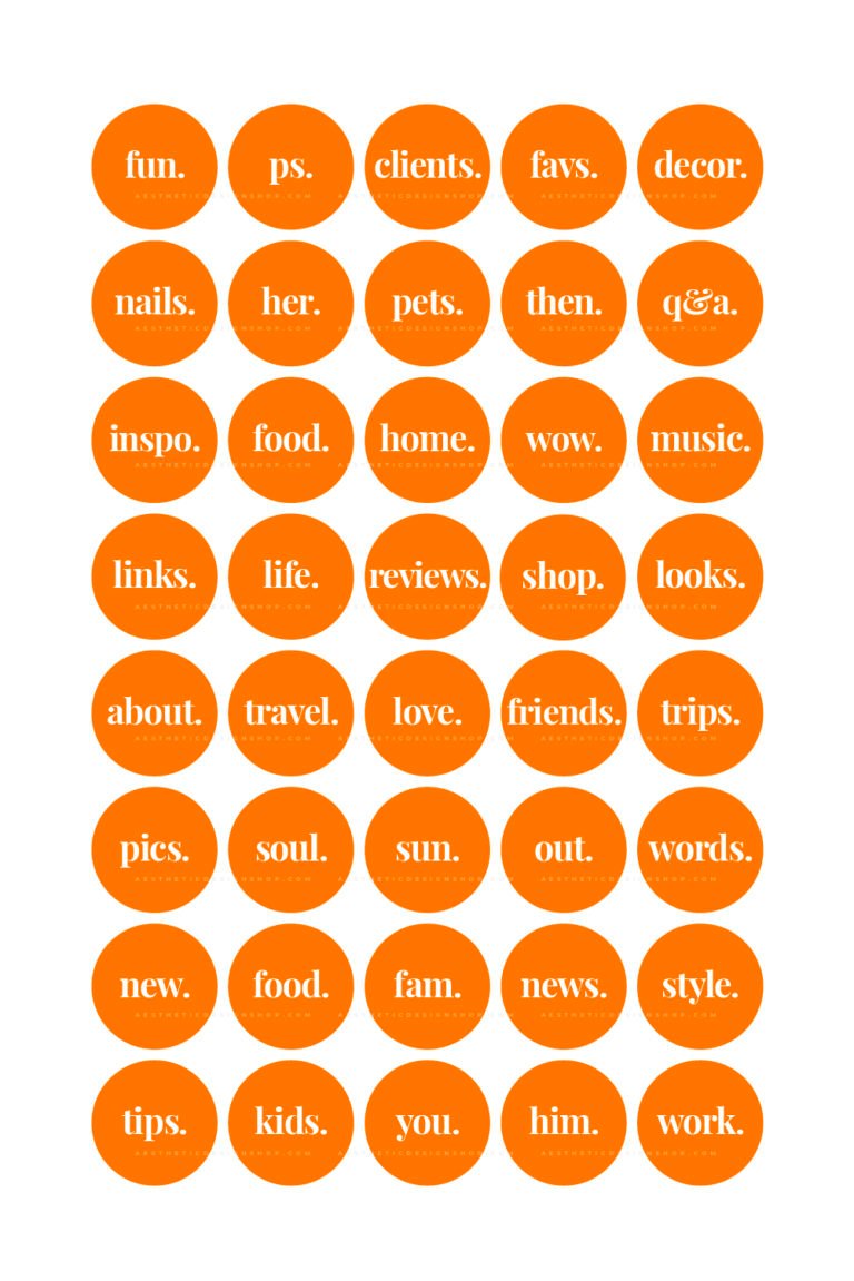 Orange Instagram highlight covers