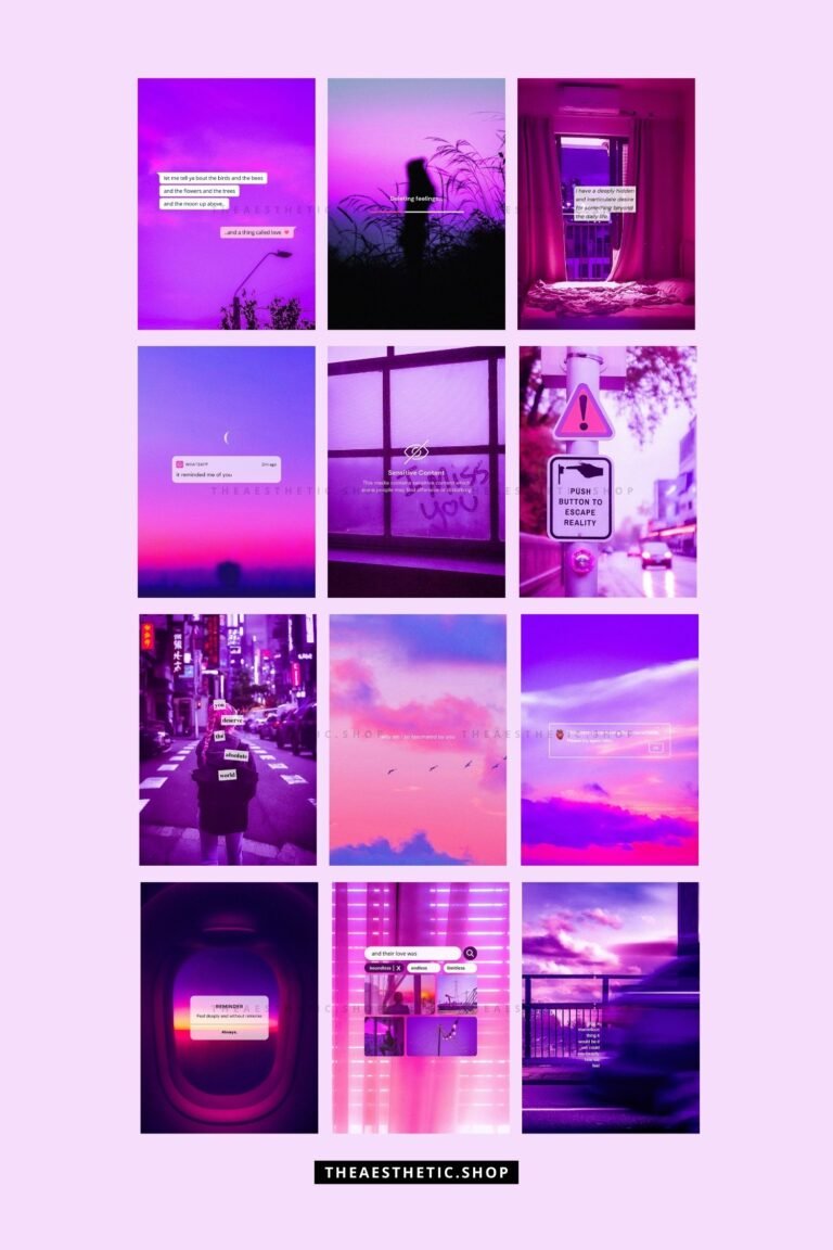 Lofi Aesthetic Wall Collage Digital Images + Editable Canva Templates