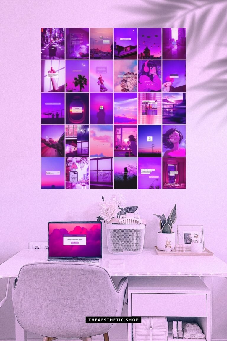 Lofi Aesthetic Wall Collage Digital Images + Editable Canva Templates
