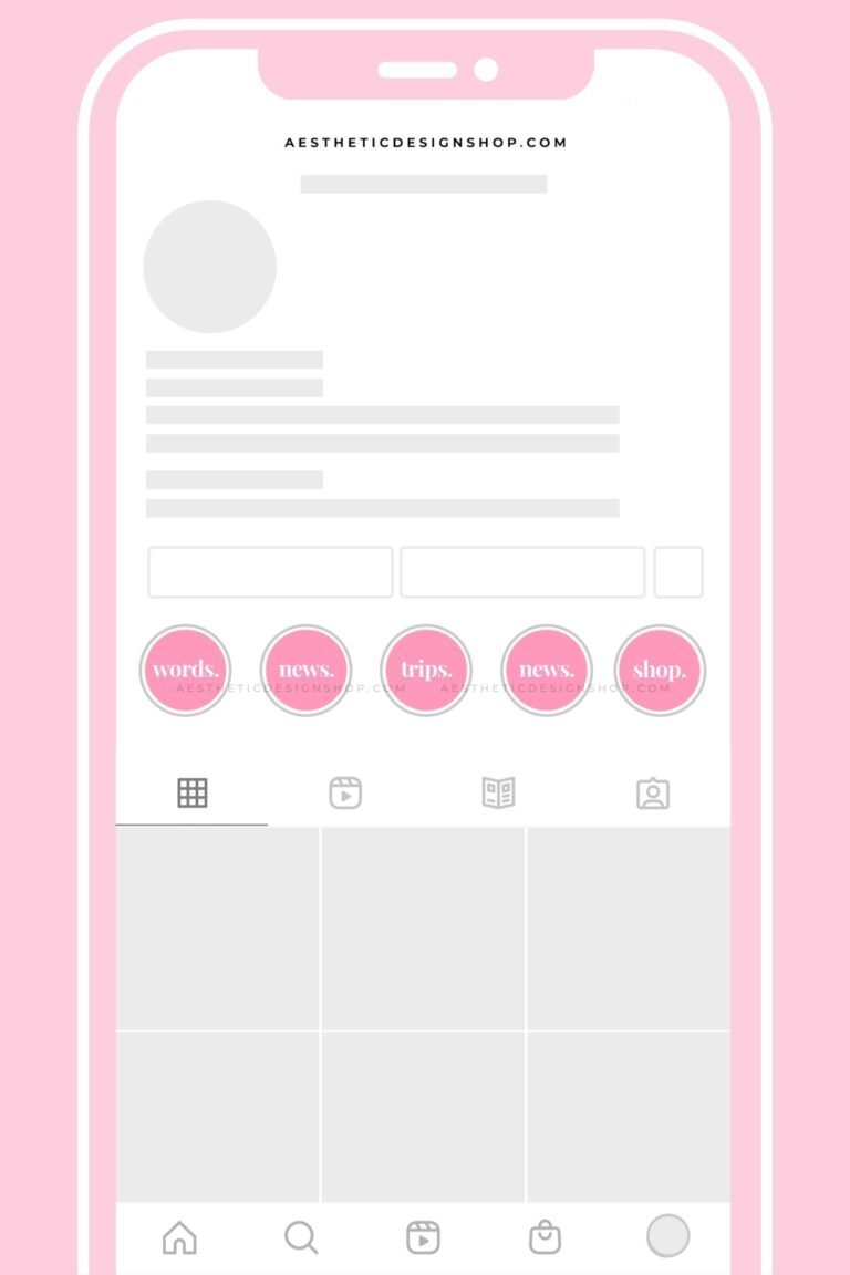 40 Pink Minimal Instagram highlight covers ready-to-use + editable Canva template to create custom highlights