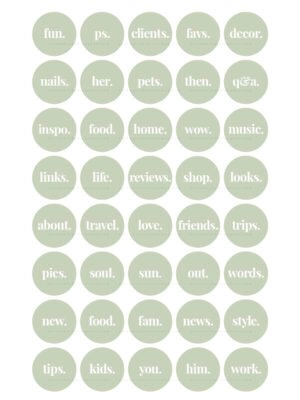 Sage Green Instagram highlight covers 40 Sage Green Minimal Instagram highlight covers ready-to-use + editable Canva template to create custom highlights