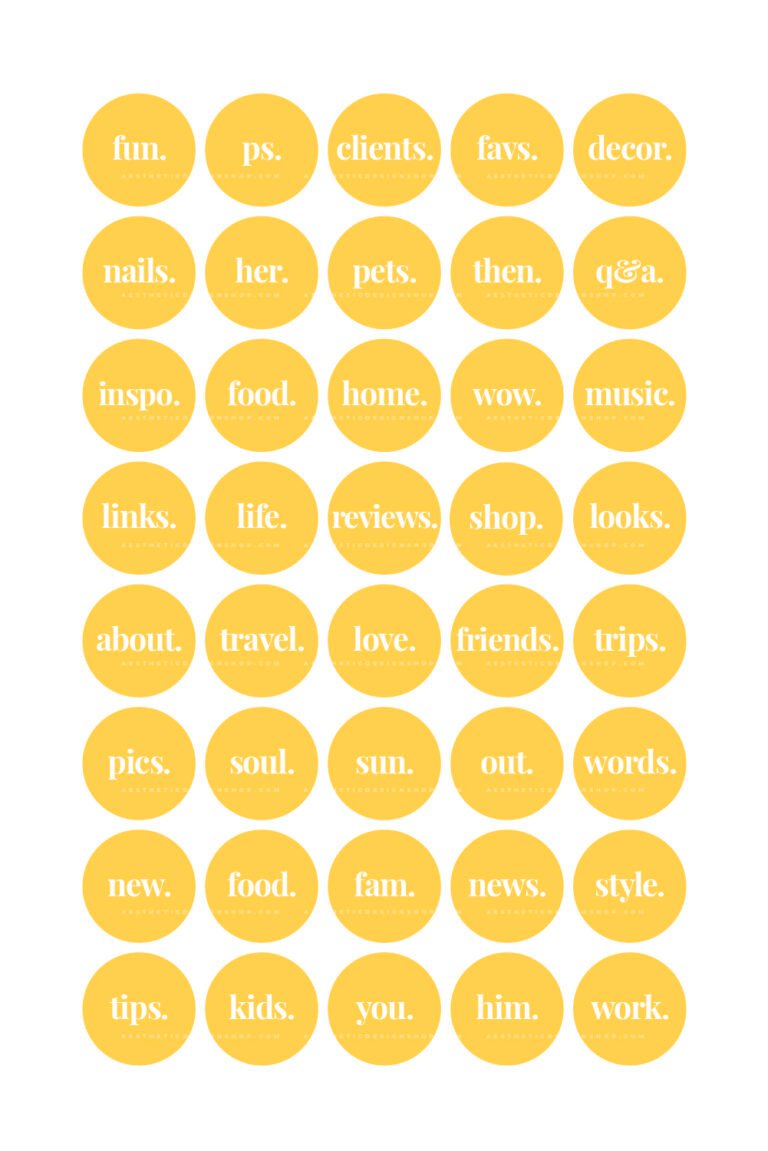 40 Yellow Minimal Instagram highlight covers