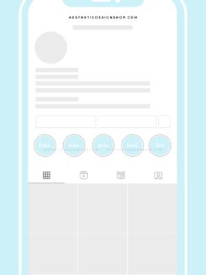 40 Baby Blue Minimal Instagram highlight covers