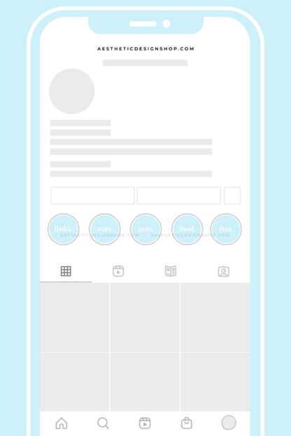 40 Baby Blue Minimal Instagram highlight covers