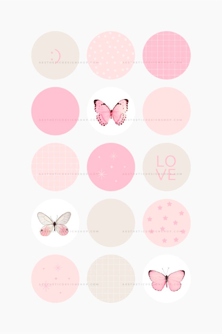 Pink butterfly aesthetic Instagram highlight covers