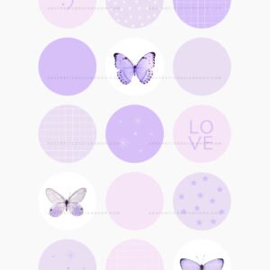 Lilac butterfly aesthetic Instagram highlight covers