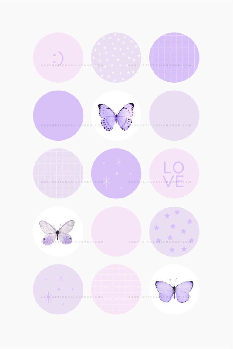 Lilac butterfly aesthetic Instagram highlight covers
