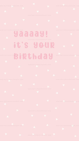 Yaaaay it's your birthday! | Pink aesthetic image for social media post or printable greeting card