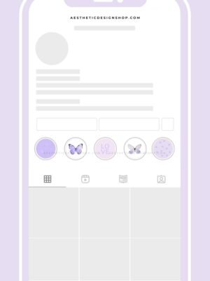 Lilac butterfly aesthetic Instagram highlight covers