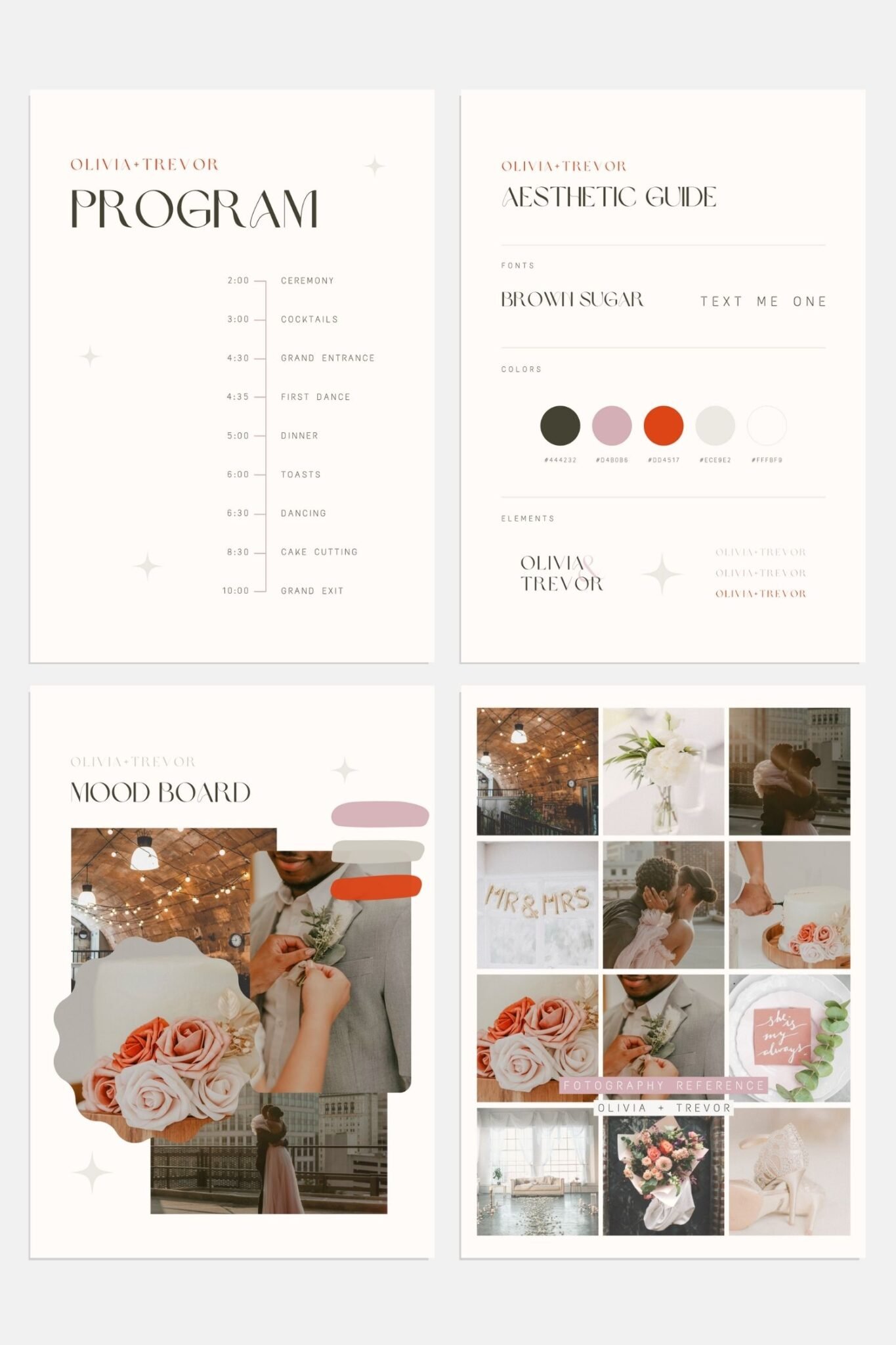 Pink + Persimmon Wedding Canva templates Wedding invitation, Save the