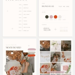 Pink + Persimmon Wedding Canva templates - Wedding invitation, Save the Date, Menu, Mood board and more1
