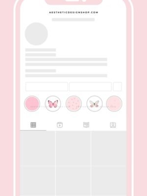 Pink butterfly aesthetic Instagram highlight covers
