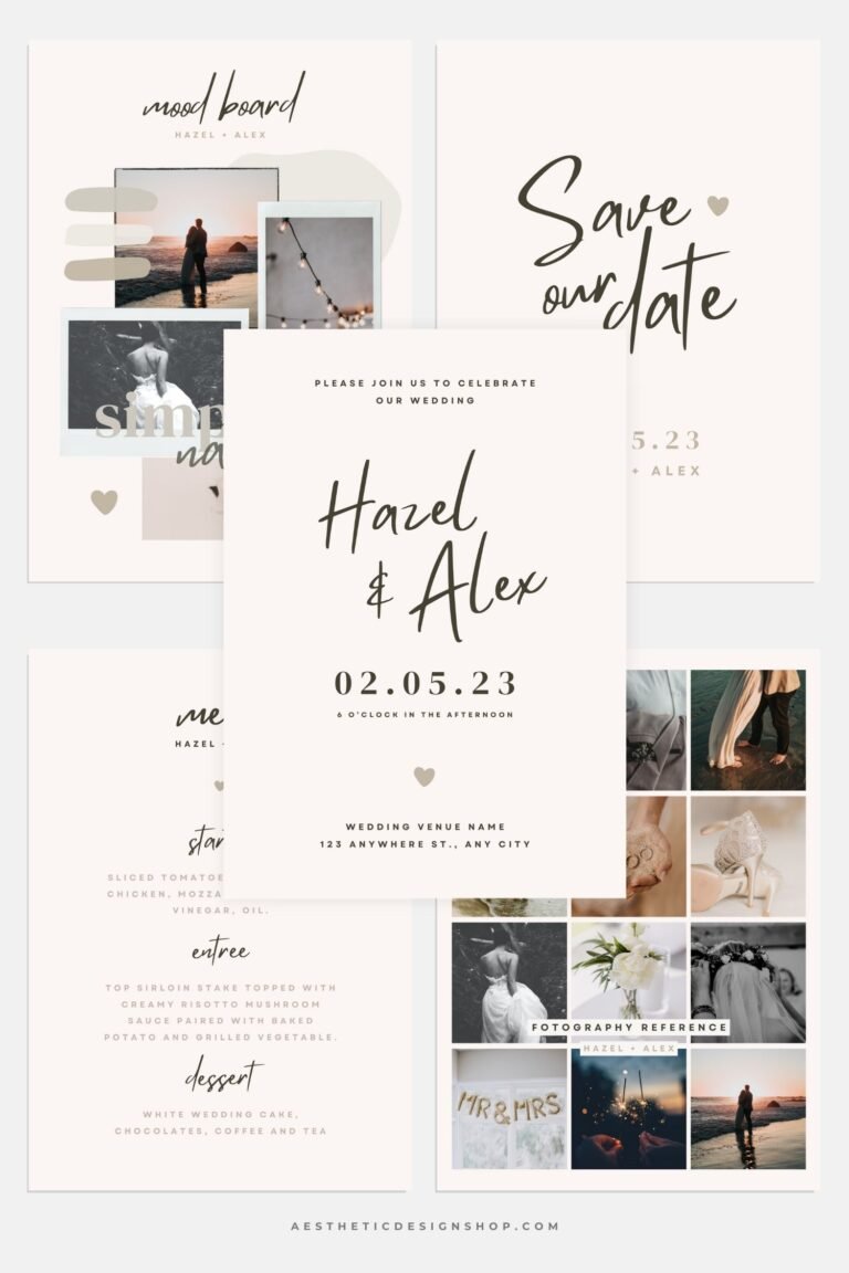 Simply Natural Wedding Canva templates by Lu Amaral Studio 1